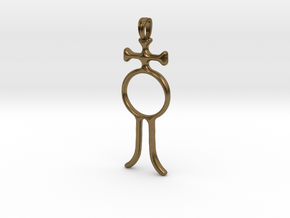 ALCHOOL Alchemy Symbol Jewelry Pendant in Natural Bronze