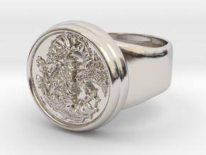 Seal of Cagliostro, Size 9 in Rhodium Plated Brass