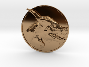 Dragon Medallion  in Polished Brass