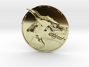 Dragon Medallion  in 18k Gold Plated Brass