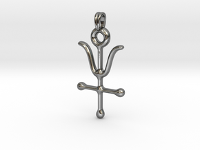 ANTIMONY Symbol Jewelry Pendant in Fine Detail Polished Silver