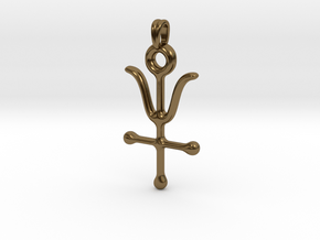 ANTIMONY Symbol Jewelry Pendant in Polished Bronze