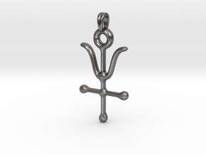 ANTIMONY Symbol Jewelry Pendant in Polished Nickel Steel