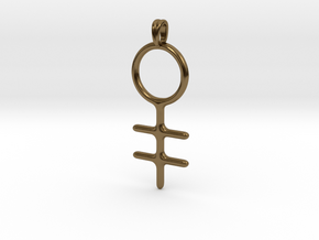 BRASS Alchemy Jewelry Symbol Pendant in Polished Bronze