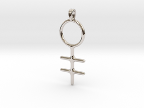 BRASS Alchemy Jewelry Symbol Pendant in Rhodium Plated Brass