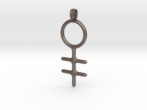 BRASS Alchemy Jewelry Symbol Pendant in Polished Bronzed Silver Steel