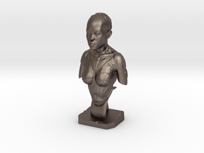 Female Bust Print 001 in Polished Bronzed Silver Steel