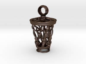 tritium: Witch Lantern vial pendant keyfob in Polished Bronze Steel