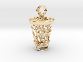 tritium: Witch Lantern vial pendant keyfob in 14k Gold Plated Brass