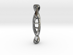 tritium: Dna Supported vial keyfob pendant in Fine Detail Polished Silver
