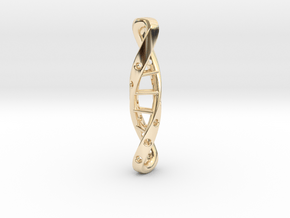 tritium: Dna Supported vial keyfob pendant in 14k Gold Plated Brass
