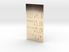 Line Thickness Test Block in 14k Gold Plated Brass