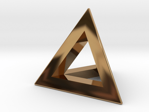 Tetrahedron 18mm in Polished Brass