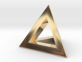 Tetrahedron 18mm in 14k Gold Plated Brass
