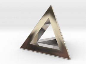 Tetrahedron 18mm in Rhodium Plated Brass