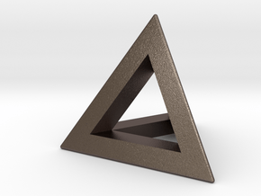 Tetrahedron 18mm in Polished Bronzed Silver Steel