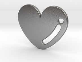 Love Heart Pendant in Natural Silver