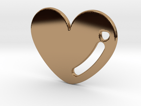 Love Heart Pendant in Polished Brass