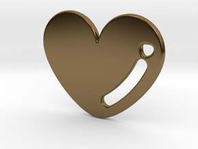 Love Heart Pendant in Polished Bronze