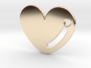 Love Heart Pendant in 14k Gold Plated Brass