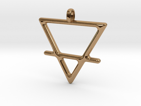 EARTH Alchemy Jewelry Symbol Pendant in Polished Brass