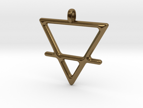 EARTH Alchemy Jewelry Symbol Pendant in Polished Bronze