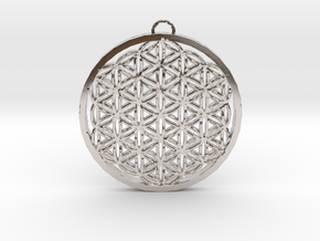 Flower of Life (Large) in Rhodium Plated Brass