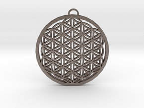 Flower of Life (Large) in Polished Bronzed Silver Steel