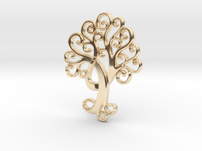 Life Tree Pendant in 14k Gold Plated Brass