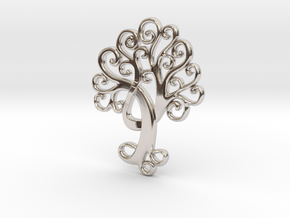 Life Tree Pendant in Rhodium Plated Brass