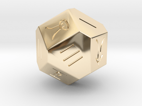 Liubo 14 Sided Dice in 14k Gold Plated Brass