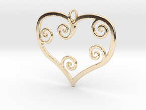 Heart Pendant Charm in 14K Yellow Gold