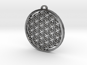 Flower of Life in Polished Silver