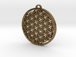 Flower of Life in Polished Bronze