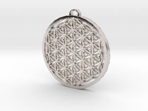 Flower of Life in Rhodium Plated Brass