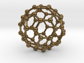 0370 Truncated Icosahedron V&E (a=1cm) #003 in Polished Bronze