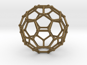 0369 Truncated Icosahedron V&E (a=1cm) #002 in Polished Bronze
