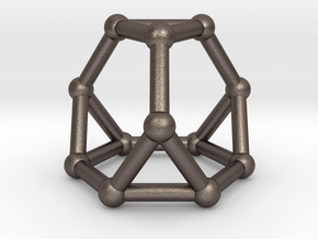 0371 Truncated Tetrahedron V&E (a=1cm) #002 in Polished Bronzed Silver Steel