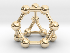 0372 Truncated Tetrahedron V&E (a=1cm) #003 in 14K Yellow Gold