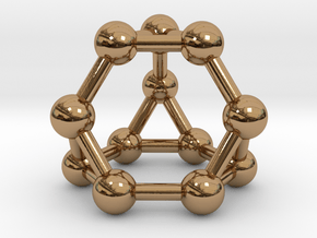 0372 Truncated Tetrahedron V&E (a=1cm) #003 in Polished Brass