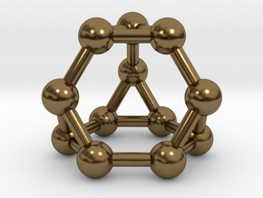0372 Truncated Tetrahedron V&E (a=1cm) #003 in Polished Bronze