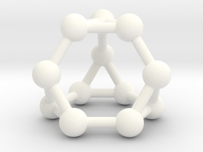 0372 Truncated Tetrahedron V&E (a=1cm) #003 in White Processed Versatile Plastic