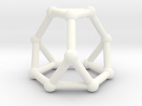 0371 Truncated Tetrahedron V&E (a=1cm) #002 in White Processed Versatile Plastic