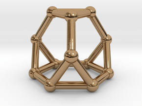0371 Truncated Tetrahedron V&E (a=1cm) #002 in Polished Brass