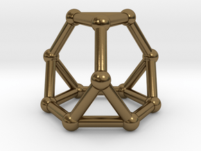 0371 Truncated Tetrahedron V&E (a=1cm) #002 in Polished Bronze