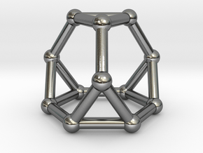0371 Truncated Tetrahedron V&E (a=1cm) #002 in Fine Detail Polished Silver