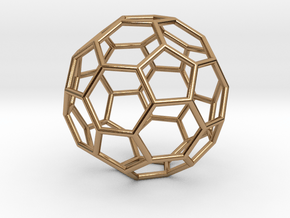 0269 Truncated Icosahedron E (a=1cm) #001 in Polished Brass