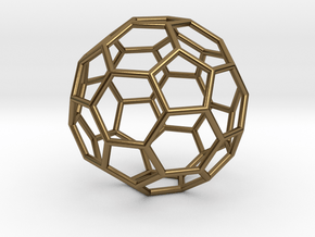 0269 Truncated Icosahedron E (a=1cm) #001 in Polished Bronze