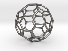 0269 Truncated Icosahedron E (a=1cm) #001 in Polished Nickel Steel