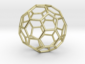 0269 Truncated Icosahedron E (a=1cm) #001 in 18k Gold Plated Brass